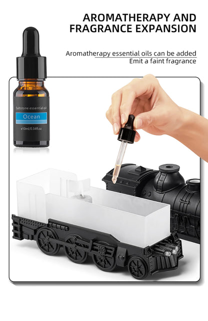 Essential Oil Diffuser, 300ml Train Diffuser, Aromatherapy Diffuser Cool Mist Train Humidifier with Remote Control 2 Light 2 Mist Mode Auto Shut-Off for Home Office Hotel Baby Nursery