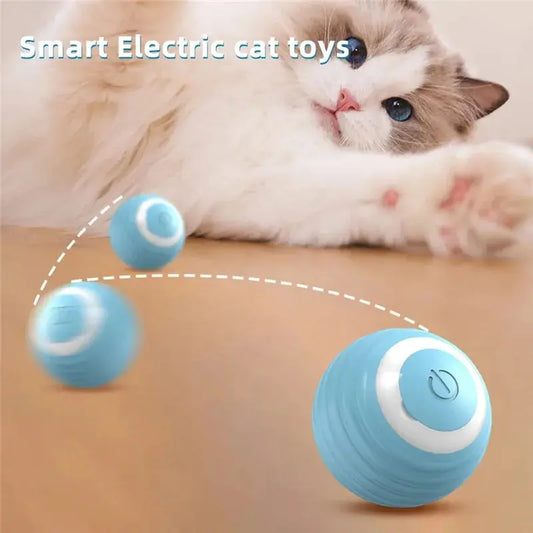 Power Ball 2.0 Cat Toy, Interactive Cat Smart Ball Toy 2.0, Automatic Power Rolling Ball, Automatic Moving Rolling Ball for Indoor Cats, Smart Pet Toy Ball with USB Charging (Pink & Blue)