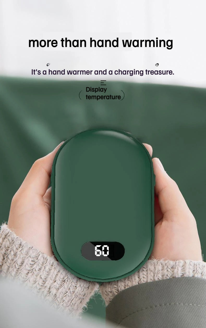 New Hand Warmer Power Bank 2in1 USB Rechargeable Winter Mini Hand Warmer Electric Heater Pocket Warmer high-capacity Winter Gift