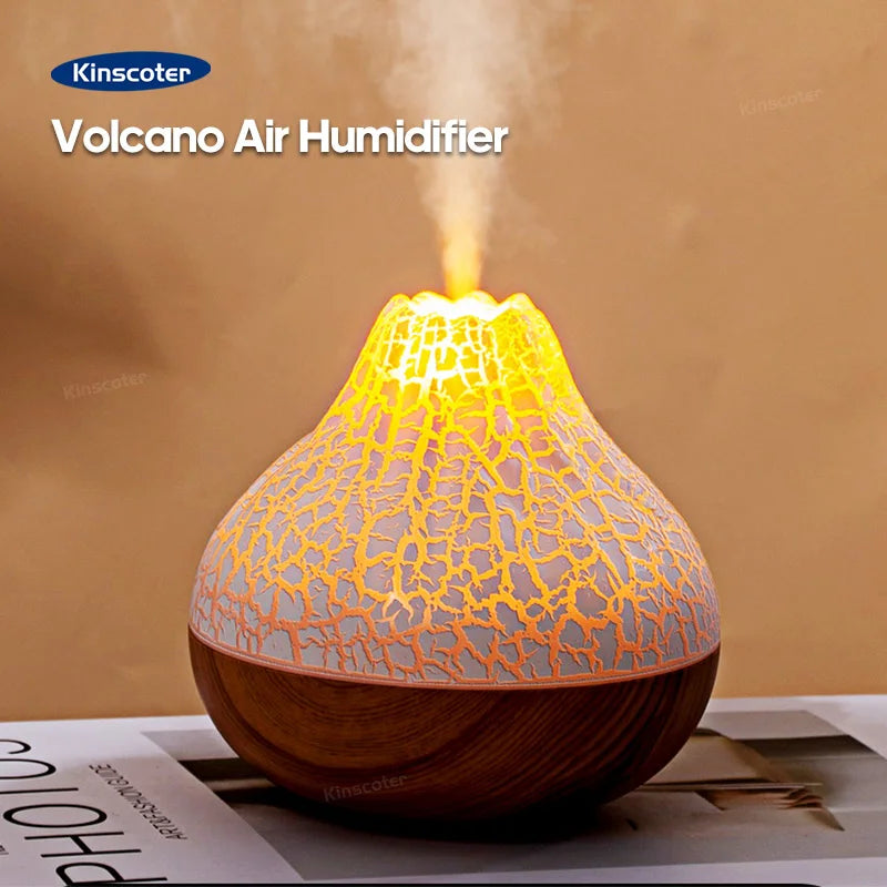 300ml Volcanic Air Humidifier Desktop Electric Water Mist Diffuser Purifier Air Freshener With 7 Colors