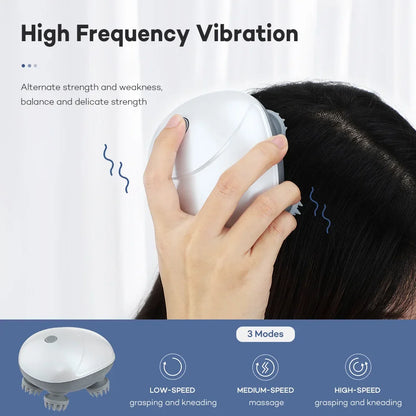 Electric Scalp Massager, Head Massager Scalp with 4 Removable Massage Claws, Rechargeable Waterproof Handheld Head Massage Scalp for Full-Body Massage, Deep Clean and Stress Relax