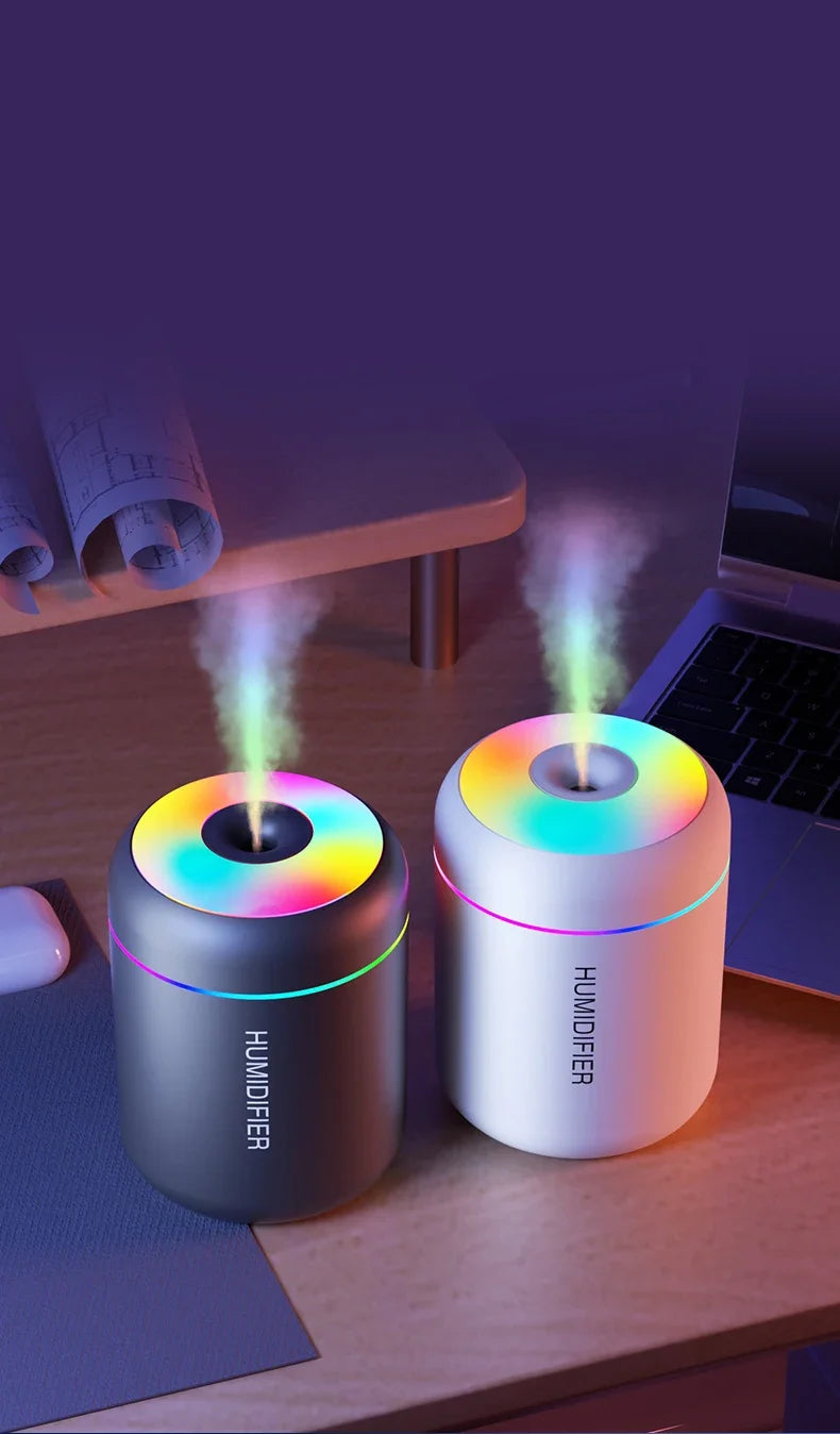 180ML Mini Air Humidifier USB Electric Aroma Diffuser Essential Oil Purifier Aromatherapy Mist Maker RGB Lights For Car Home Bedroom