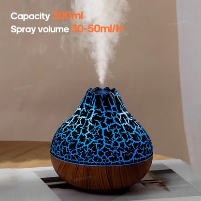 300ml Volcanic Air Humidifier Desktop Electric Water Mist Diffuser Purifier Air Freshener With 7 Colors