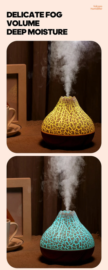 300ml Volcanic Air Humidifier Desktop Electric Water Mist Diffuser Purifier Air Freshener With 7 Colors