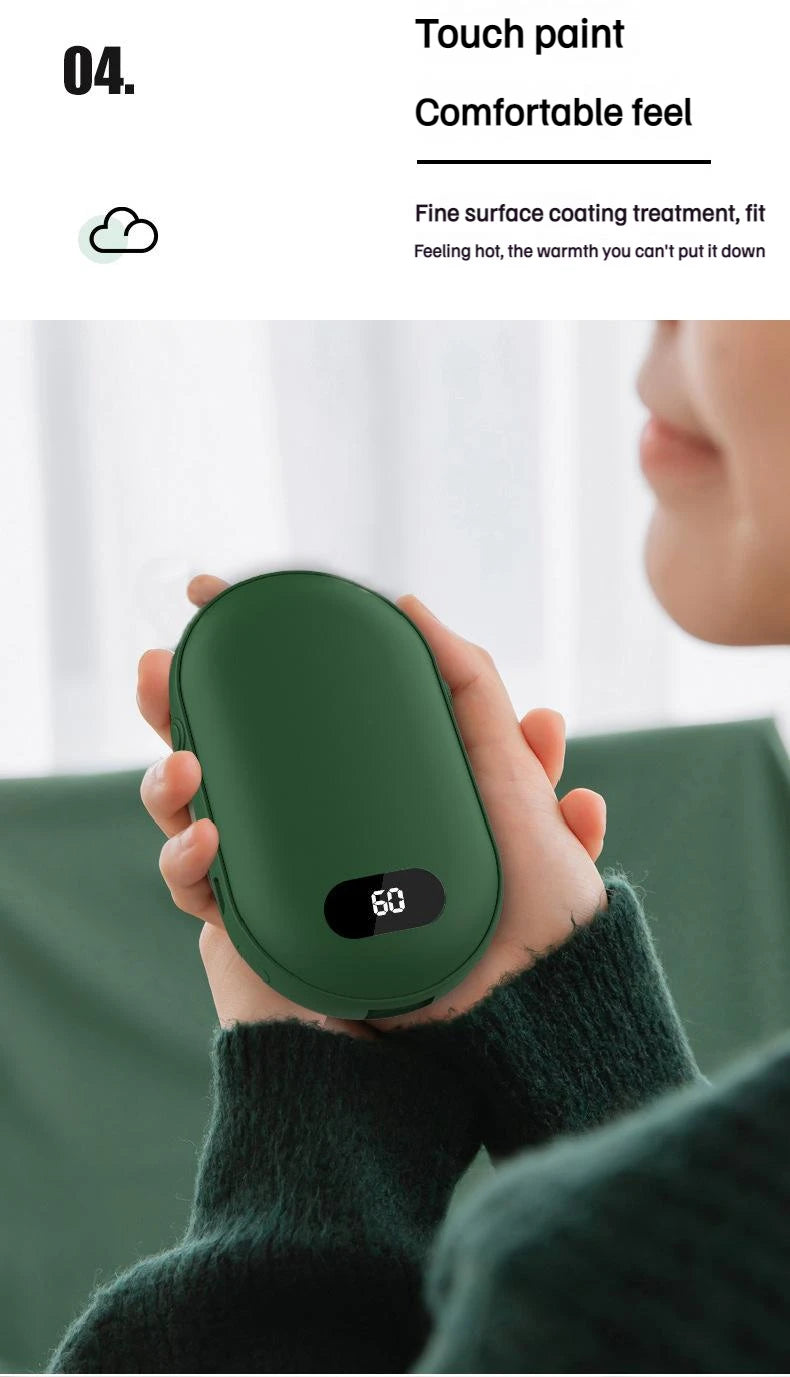 New Hand Warmer Power Bank 2in1 USB Rechargeable Winter Mini Hand Warmer Electric Heater Pocket Warmer high-capacity Winter Gift