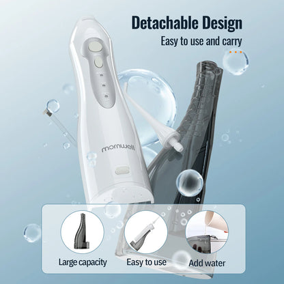 Oralfree Water Dental Flosser Cordless for Teeth Cleaning - 4 Modes Oral Irrigator 300ML Braces Flossers Cleaner, Rechargeable Portable IPX7 Waterproof Powerful Battery for Travel Home