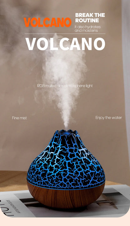 300ml Volcanic Air Humidifier Desktop Electric Water Mist Diffuser Purifier Air Freshener With 7 Colors